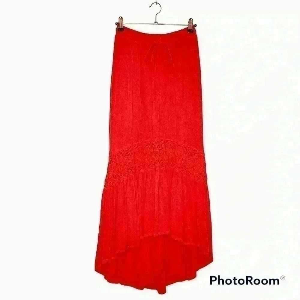 Aeropostale High Low Maxi Skirt, Salmon